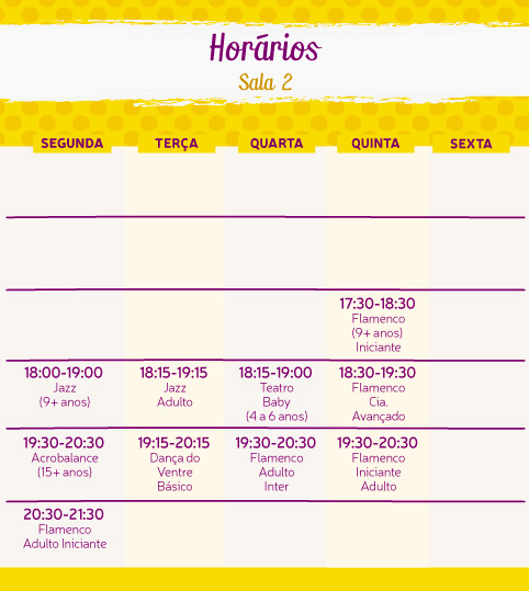 Programação de Aulas Mo Li Hua Programação de Aulas Mo Li Hua